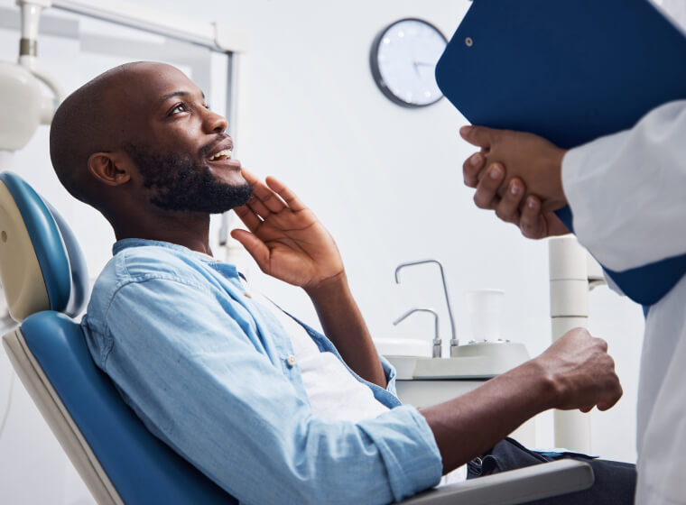 man at the dentist